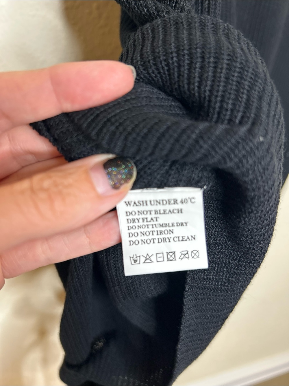 Sleeveless Black Knit Tie Back Women's Top L - Picture 6 of 7